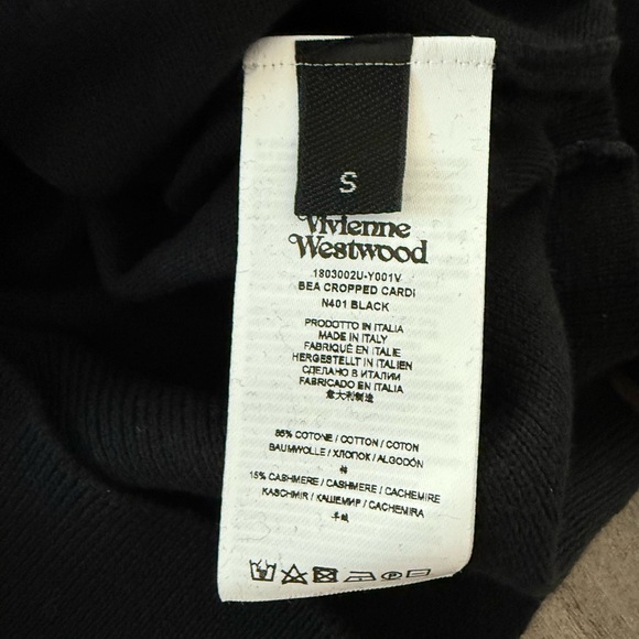 VIVIENNE WESTWOOD Black Bea Cropped Cardigan - Picture 10 of 10